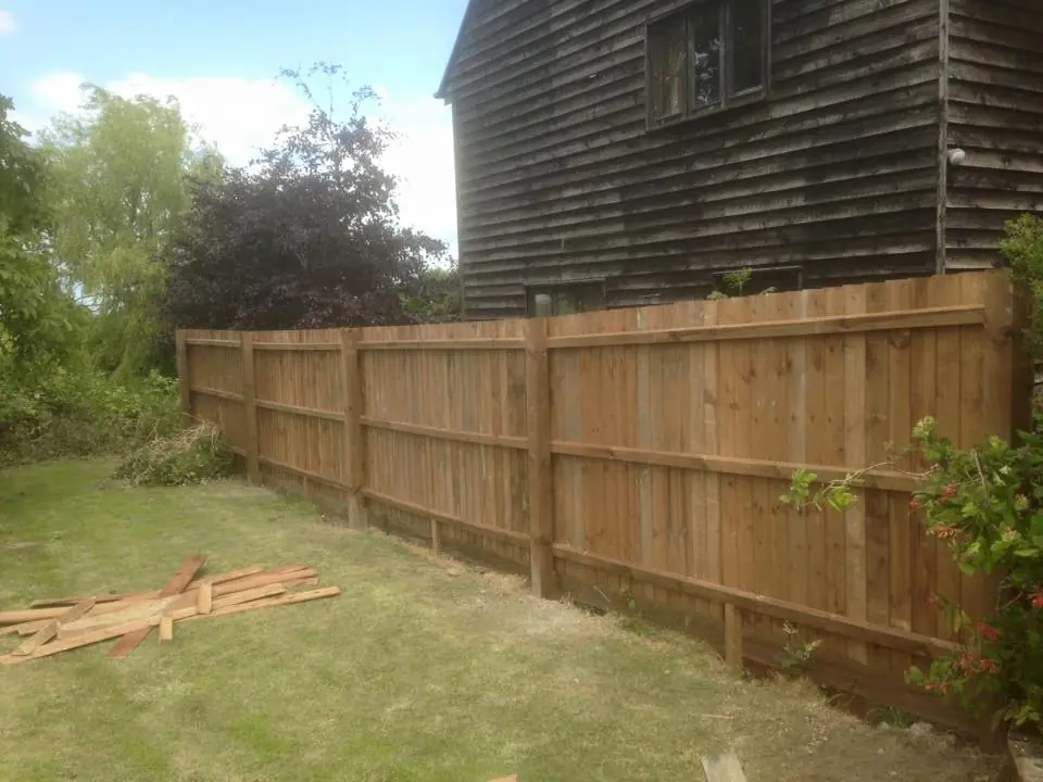 Long timber garden boundary