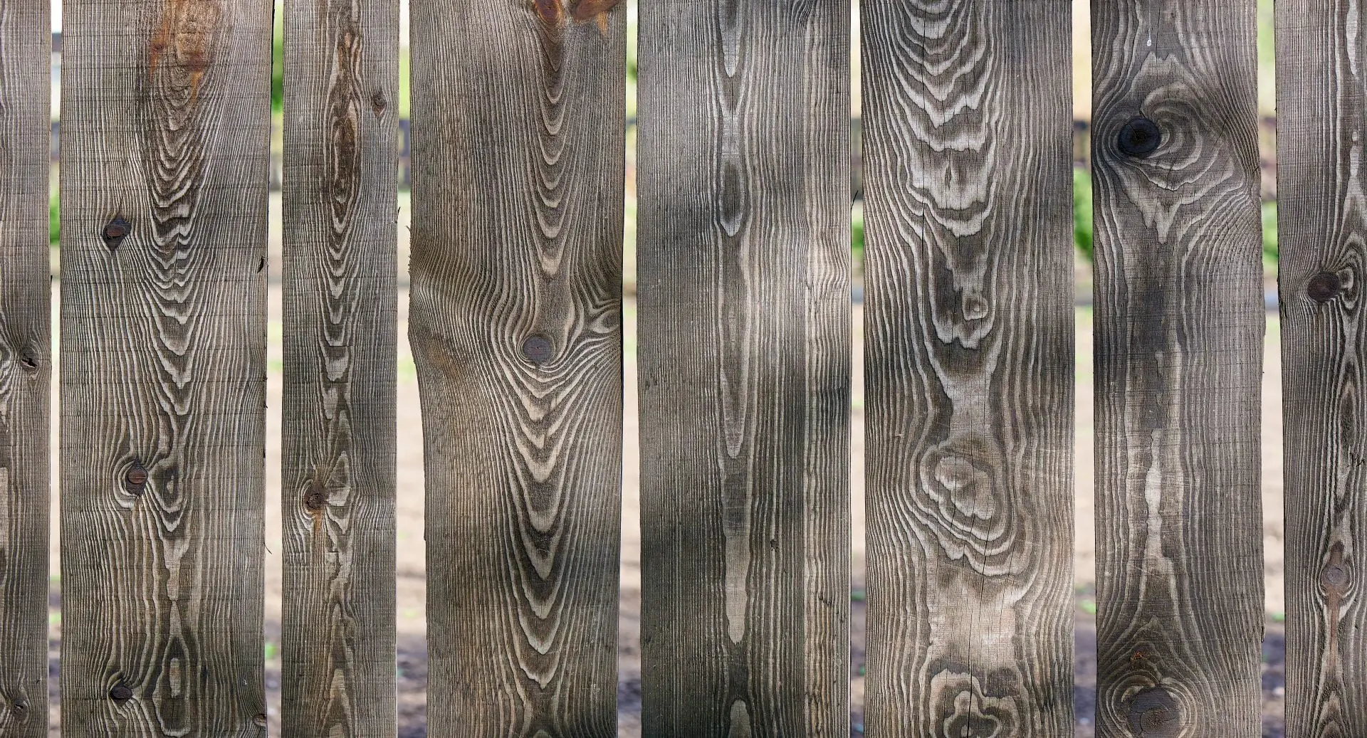 Close-up of natural timber fencing